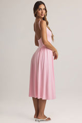 Modal A-Line Midaxi Dress in Pastel Pink
