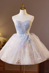 Strapless Champagne A-line Short Ball Gown
