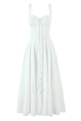 Light Blue Check Pattern A-line Dress