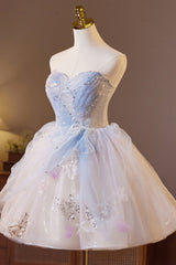 Strapless Champagne A-line Short Ball Gown