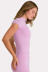 Soft Active Quarter-Zip Top in Sweet Pink