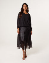 Shimmery Stud Detailed Tulle Skirt
