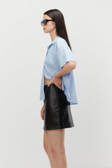 CROPPED SHORT SLEEVE BUTTON UP
