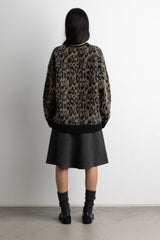 BRUSHED LEOPARD CARDIGAN