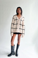 OVERSIZED PLAID CARDIGAN