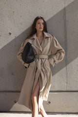 OVERSIZED TRENCH COAT WITH FUNNEL NECK