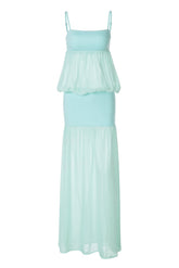 Mint Green Straps Fitted Tiered Dress
