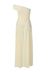 Light Yellow One Shoulder Long Dress
