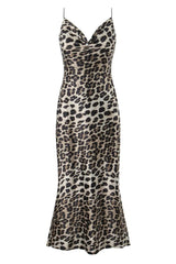 Long Sexy Leopard Print Fitted Dress