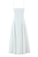 Blue Spaghetti Strap Long Summer A-line Dress