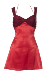 Blue Halter A-line Short Summer Dress