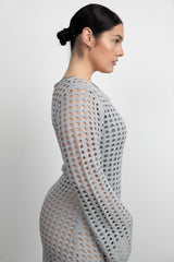 MIDI OPEN KNIT SWIMSUIT COVERUP DRESS