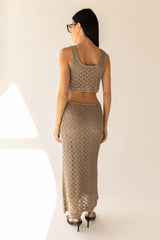 MIDI CROCHET DRESS WITH BACK CUTOUT