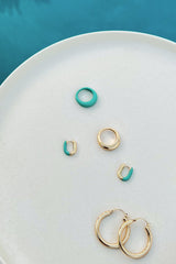HALF ENAMEL OVAL HOOPS