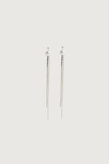 CHAIN AND ZIRCONIA DROP EARRING
