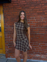 Finley Plaid Asymmetrical Mini Dress