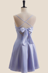Pink Cowl Neck Short Dress with Back Bow