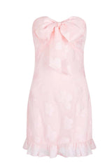 Sweet Pink Bow Fitted Short Dress