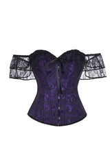 Black Off the Shoulder Purple Corset