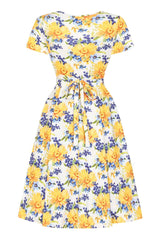 Pink Floral Wrap Dress with Sash