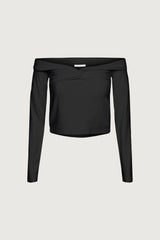 CROPPED OFF THE SHOULDER TWIST FRONT TOP
