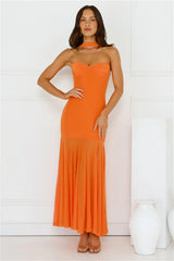 Serene Sway Strapless Maxi Dress Orange