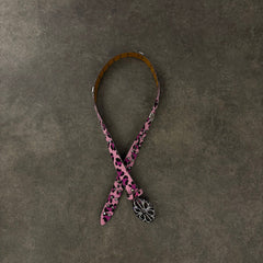 Chrome heart middle cross Diamonds belt pink