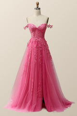 Navy Blue Lace Appliques A-line Long Formal Gown