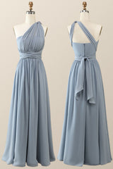 Misty Blue Chiffon Convertible Bridesmaid Dress