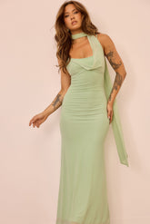 Lunaria Mesh Maxi Dress - Sage