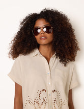 Gold Frame Aviators With Polarised Lense