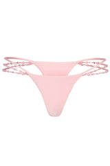 Multi-Strap Cheeky Bikini Bottoms in Baby Pink