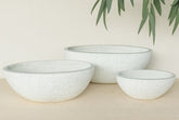 Oval Fibcrete Pot - Terrazzo White