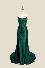 Strapless Fuchsia Lace Mermaid Formal Dress