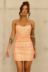 Venus Mini Dress - Neon Orange