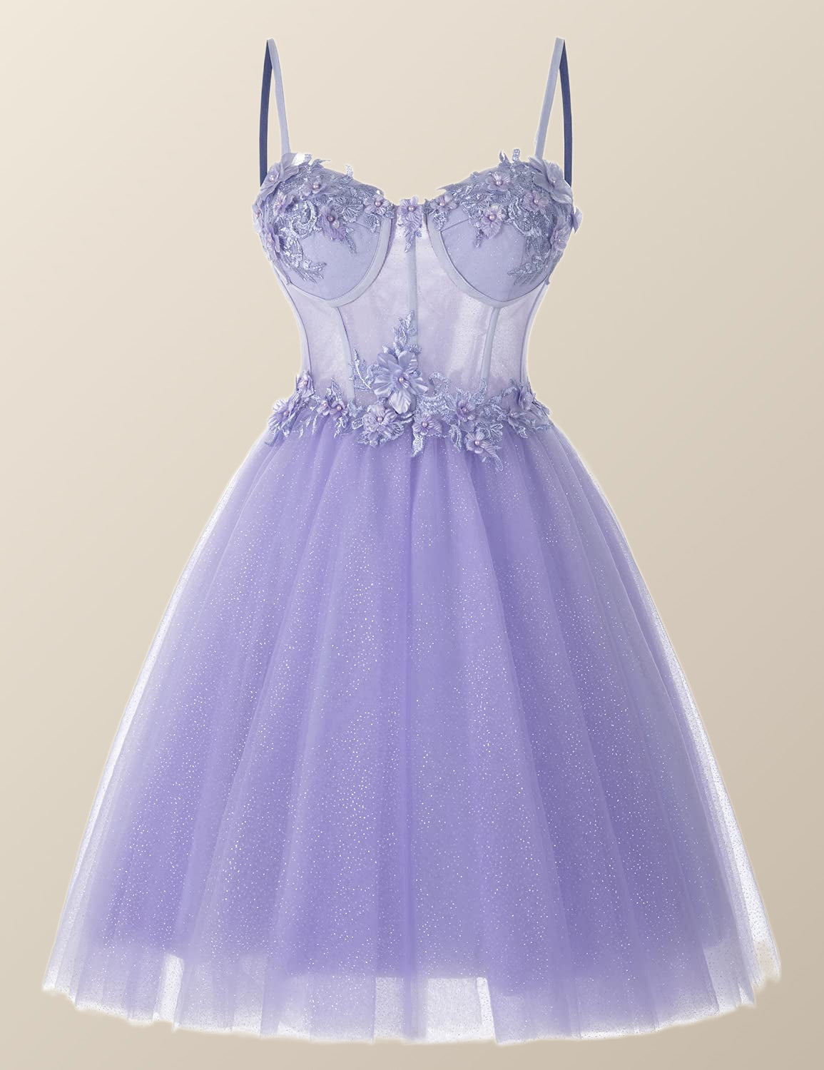 Lavender Corset A-line Short Homecoming Dress