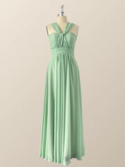 Mint Green Chiffon Convertible Bridesmaid Dress