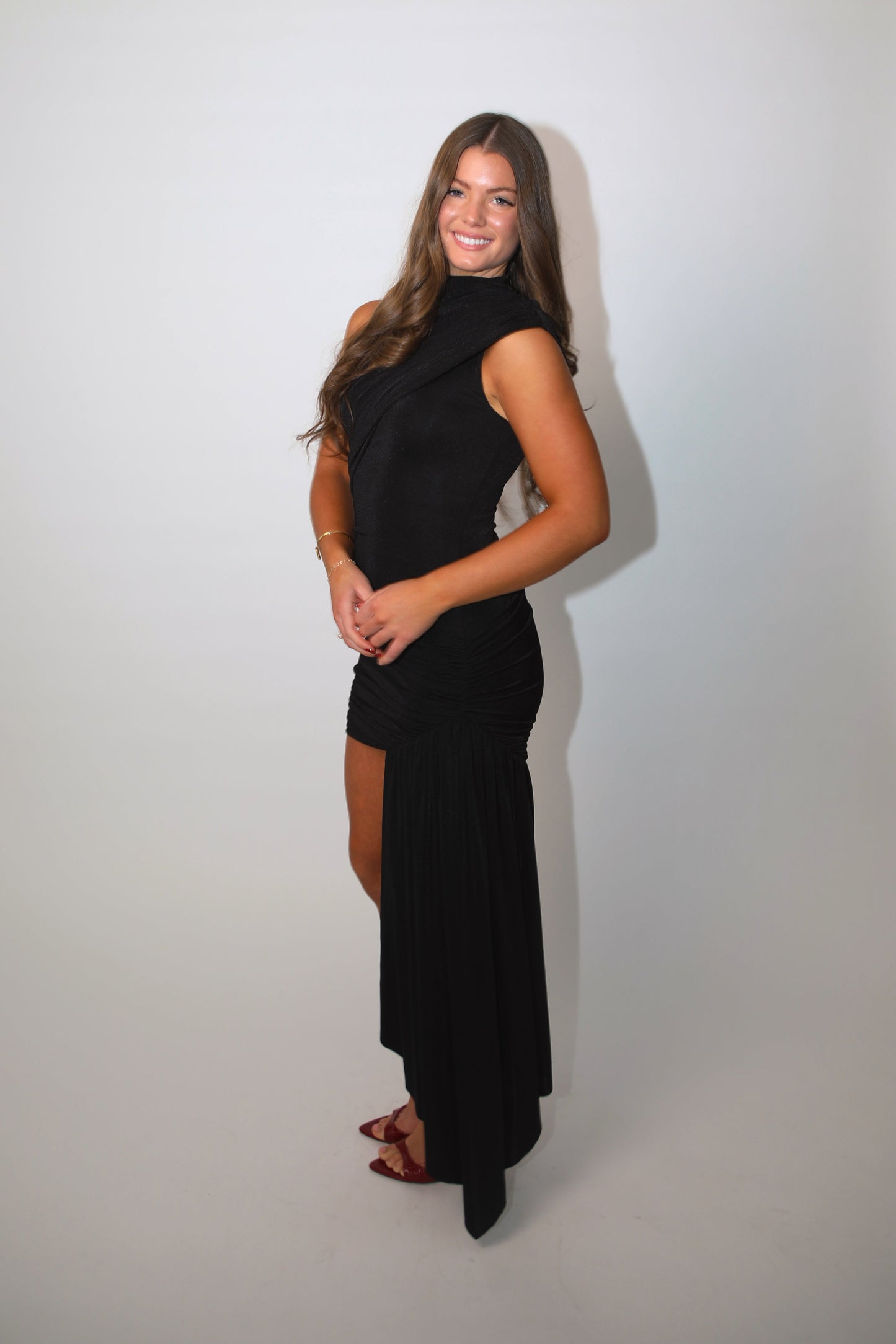 Noir Drape Dress - Black
