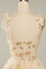 Lavender A-line Floral Short Princess Dress