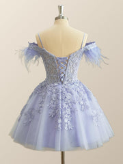 Off the Shoulder Appliques Light Purple A-line Princess Dress