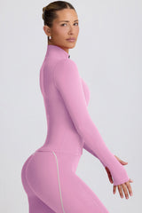 Soft Active Zip-Up Jacket in Dusty Pink