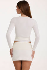 Soft Knit Mini Skirt in Ivory