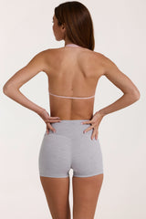 Soft Active Mini Shorts in Grey Marl