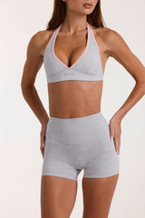 Soft Active Mini Shorts in Grey Marl