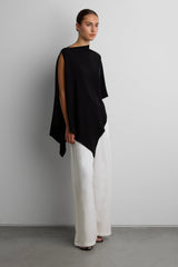 ASYMMETRICAL DRAPE CAPE TOP