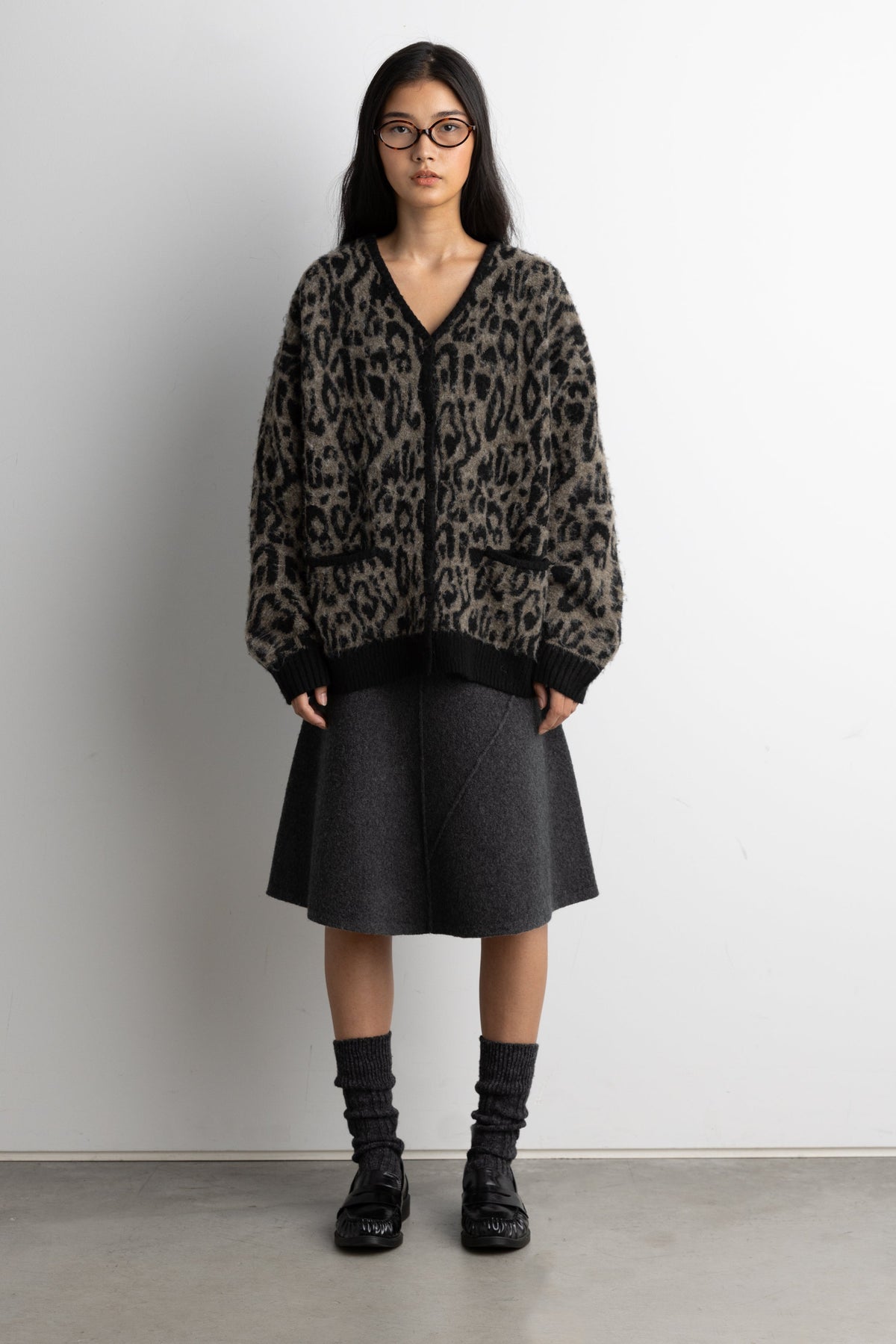 BRUSHED LEOPARD CARDIGAN