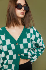 CHECKERED CARDIGAN