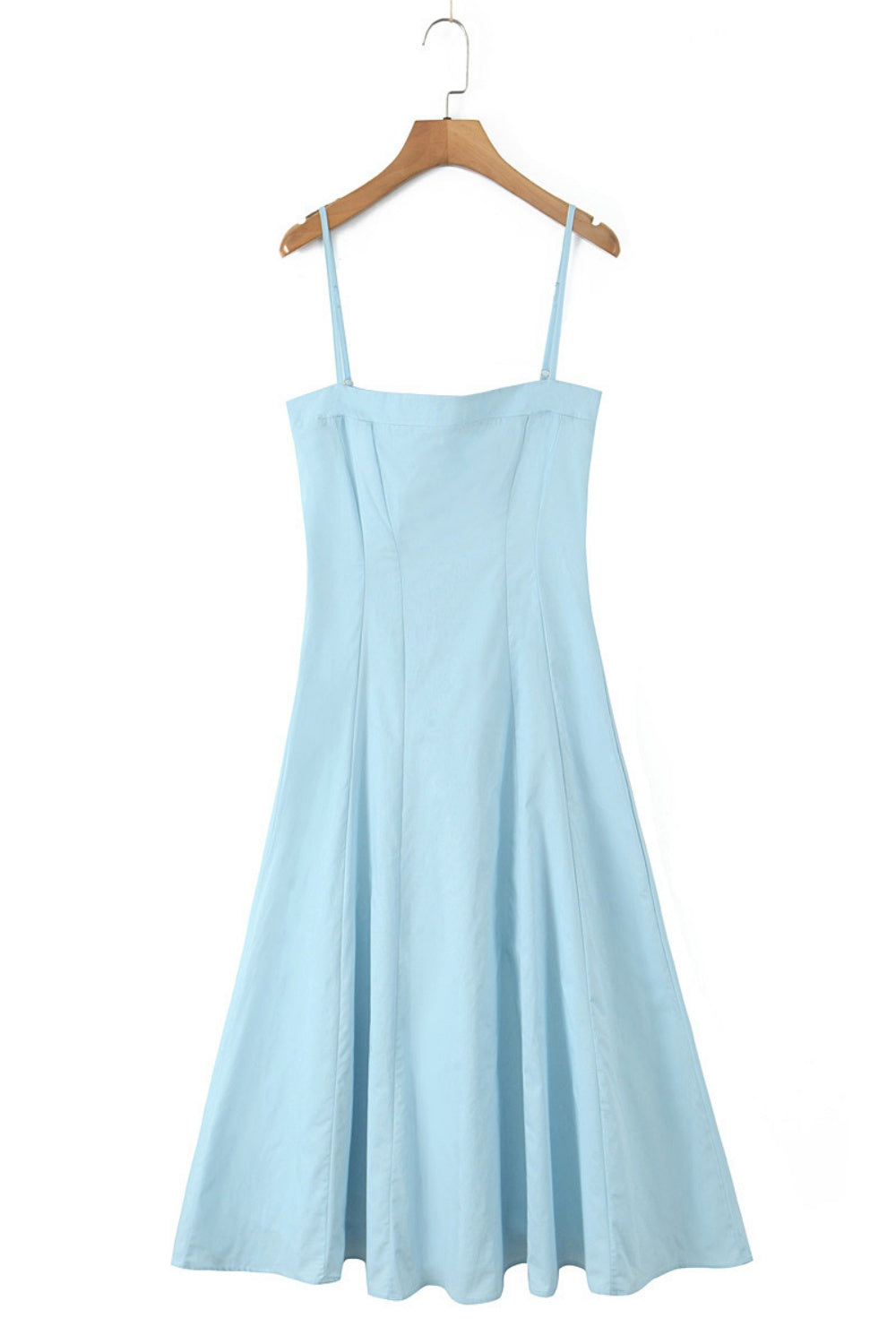 A-line Blue Sapghetti Strap Short Dress