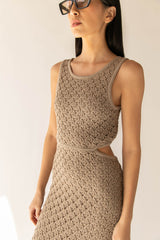 MIDI CROCHET DRESS WITH BACK CUTOUT