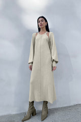 KNIT HALTER MIDI DRESS